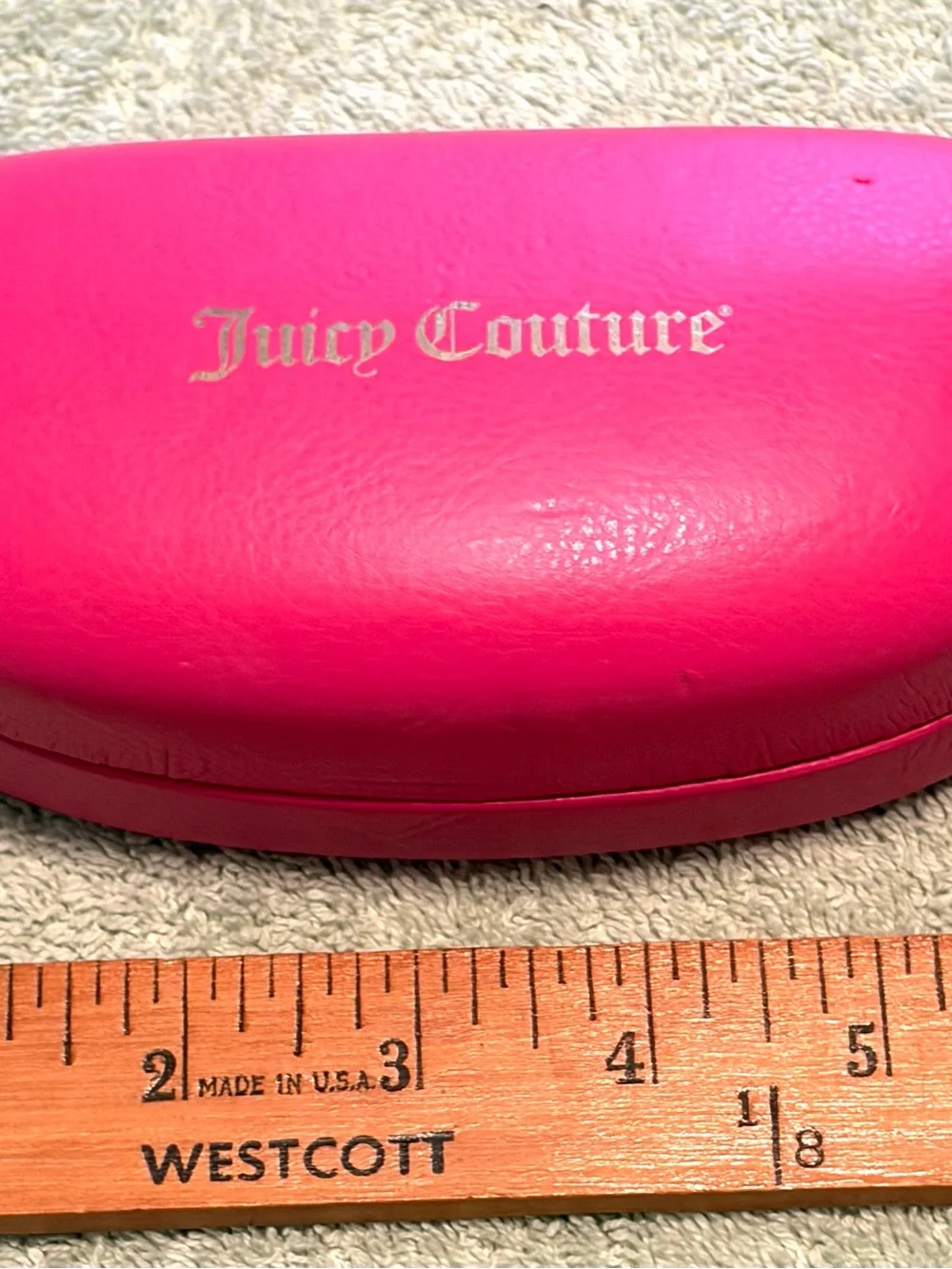Juicy Couture Bright Pink Eyewear Case with Gold Logo